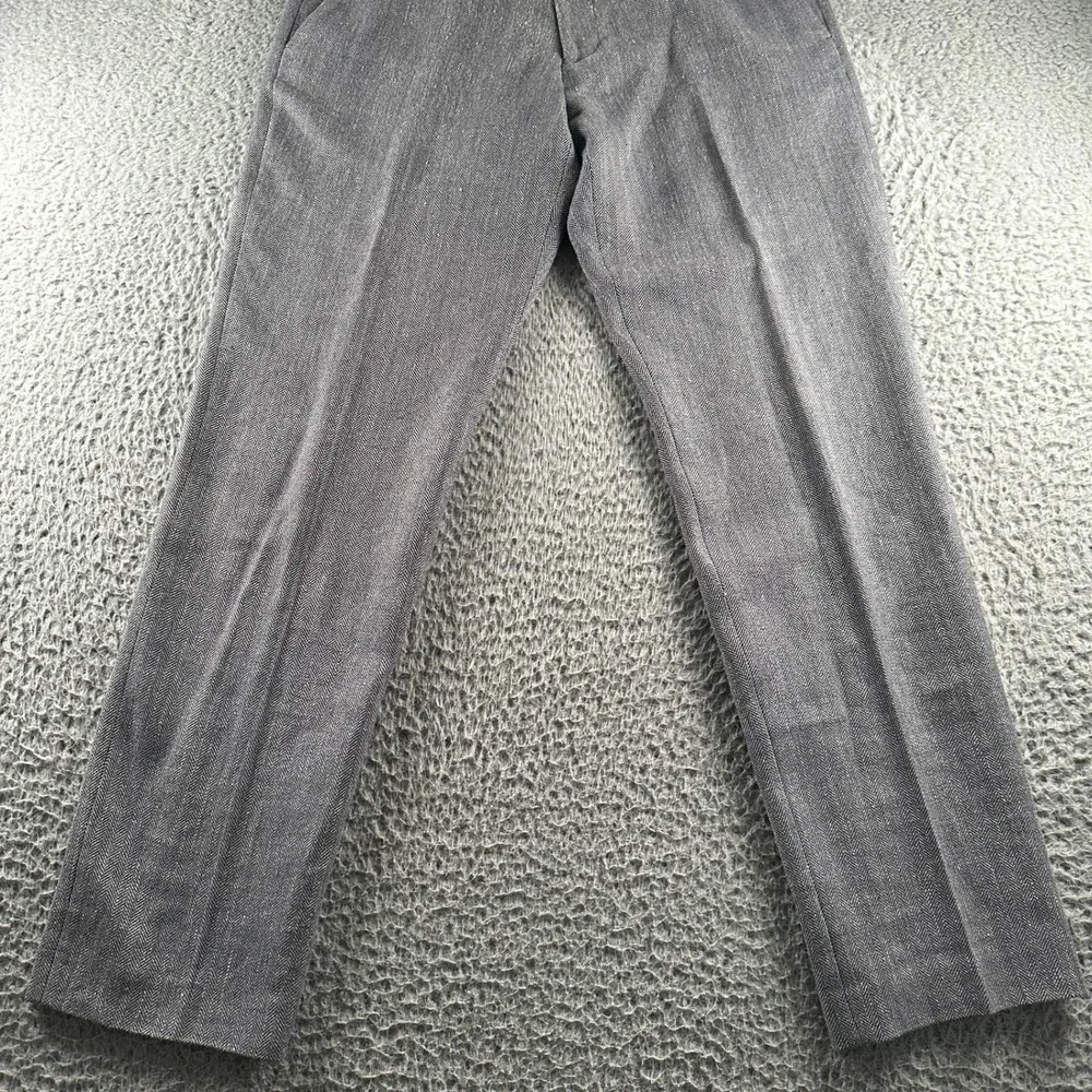 J.Crew Ludlow Slim Pants Mens 33x32 Gray Herringbone Italian Cloth Dress Trouser